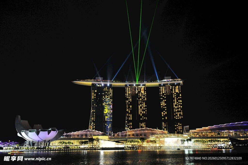 新加坡滨海湾璀璨夜景