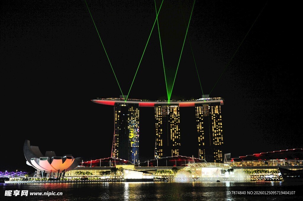 新加坡滨海湾璀璨夜景