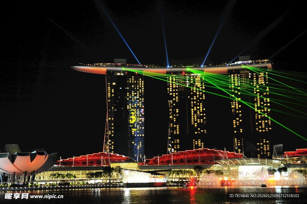 新加坡滨海湾璀璨夜景