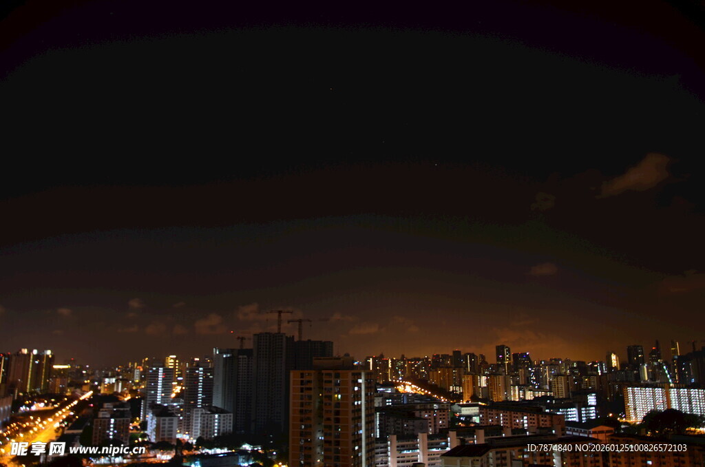 城市璀璨夜景俯瞰