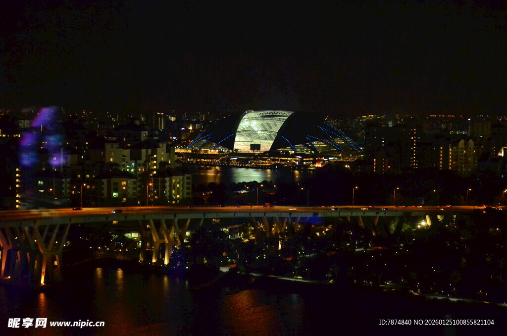 悉尼夜景璀璨的城市风光
