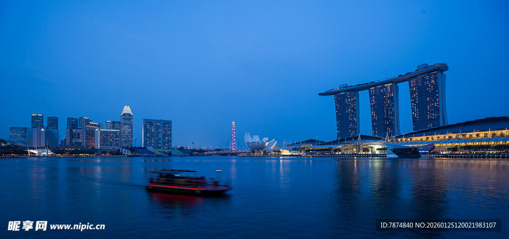 新加坡滨海湾夜景风光