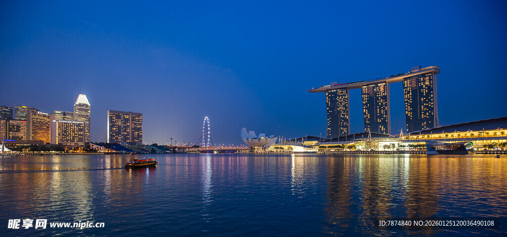 新加坡滨海湾夜景风光