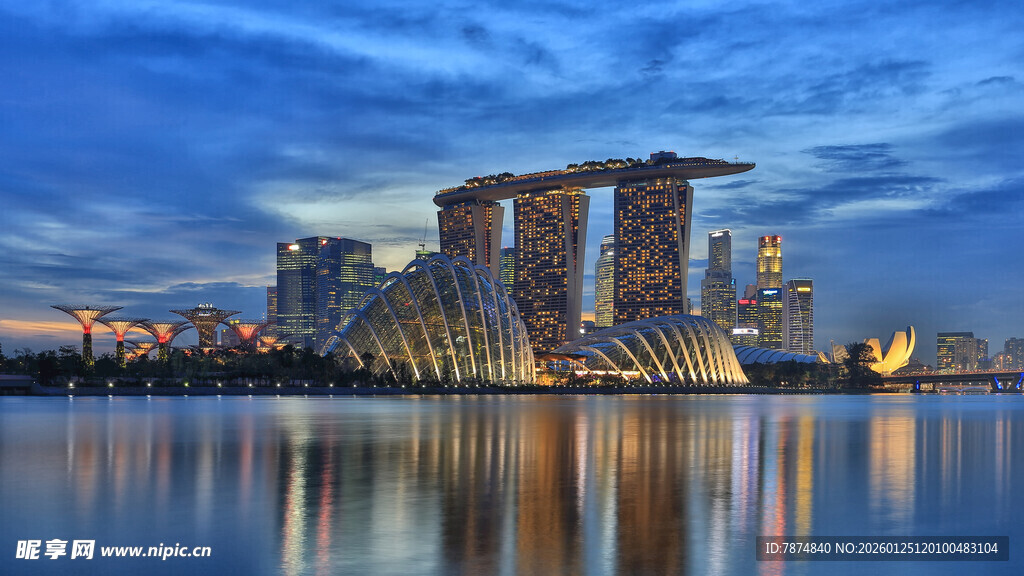 新加坡滨海湾璀璨夜景