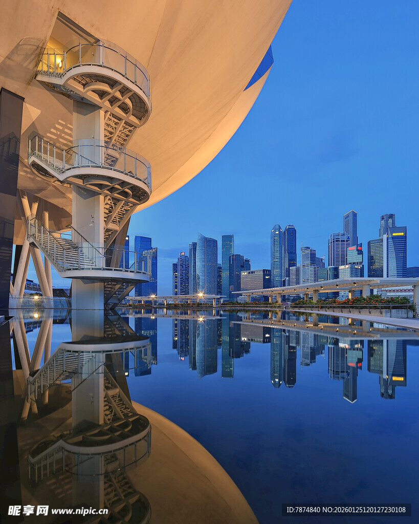 新加坡城市夜景河畔风光