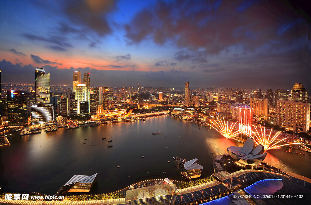 上海外滩璀璨城市夜景