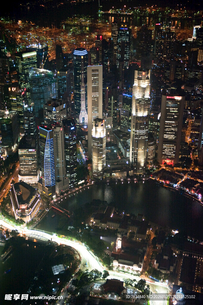 新加坡城市璀璨夜景