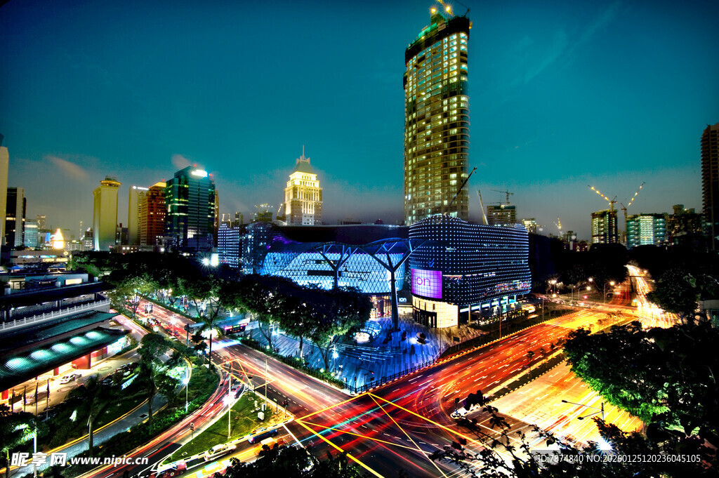 繁华都市夜景车流