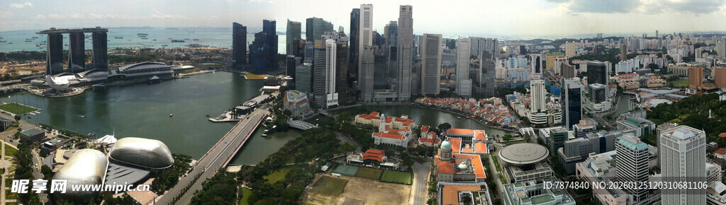 新加坡城市天际线俯瞰图