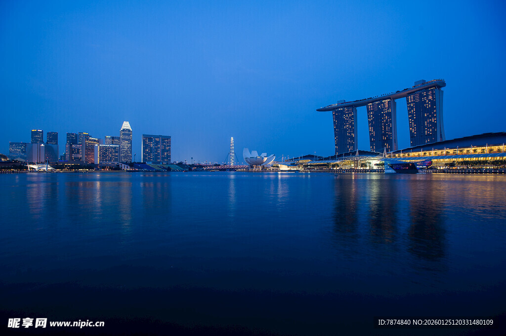 新加坡滨海湾夜景风光