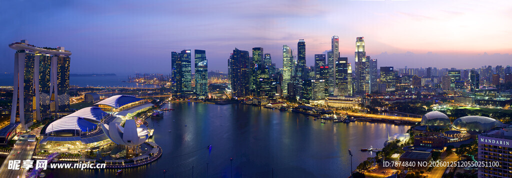 新加坡城市夜景美丽风光