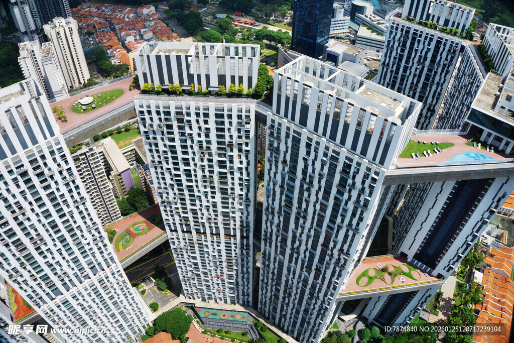 俯瞰现代高楼林立 新加坡