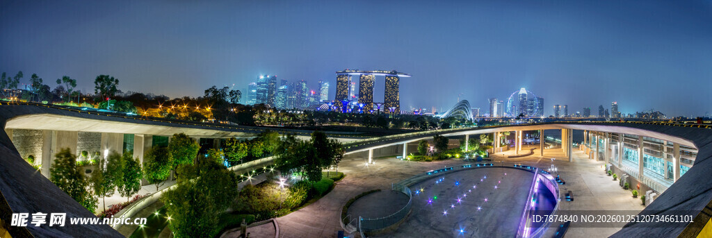 城市夜景俯瞰 璀璨迷人 新加坡