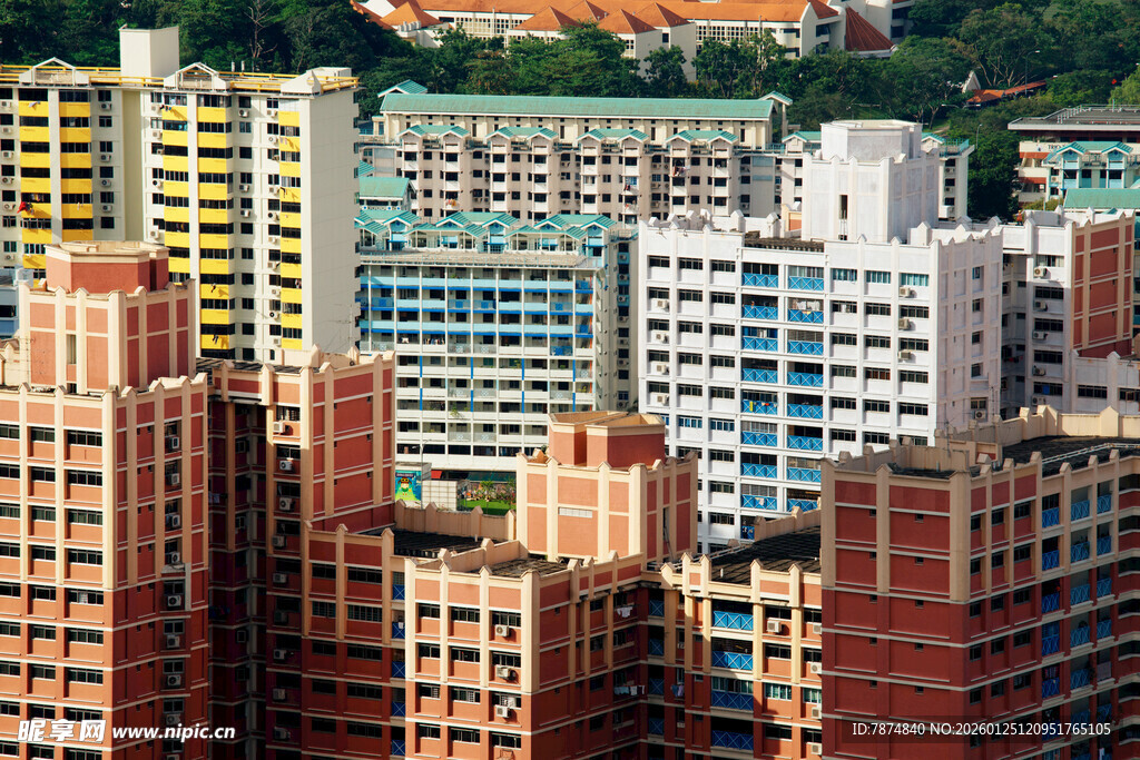 新加坡多彩高楼林立的城市景观