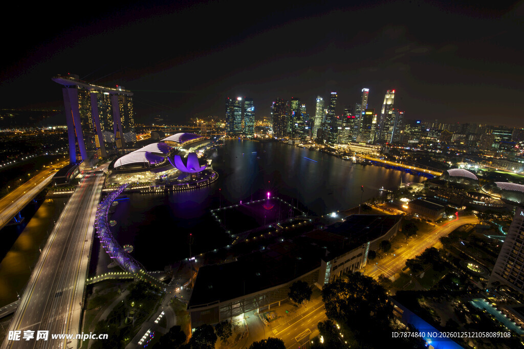 新加坡城市璀璨夜景