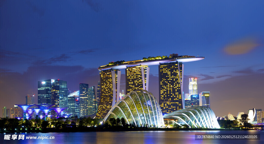 新加坡滨海湾璀璨夜景