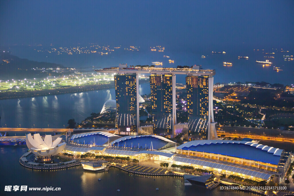 新加坡滨海湾璀璨夜景