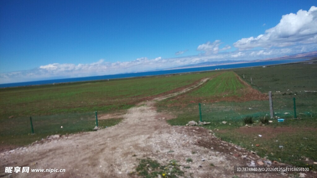 草原旷野中的蜿蜒土路
