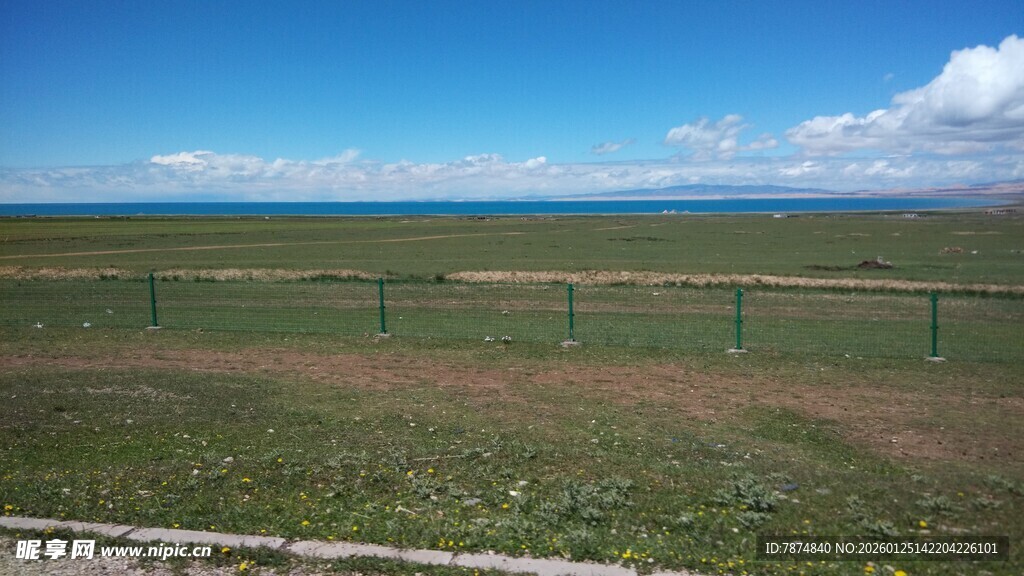 草原风光 蓝天白云绿地