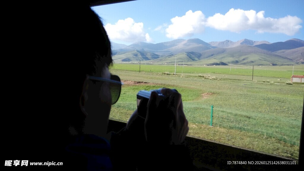 车中视角看广袤绿野风光