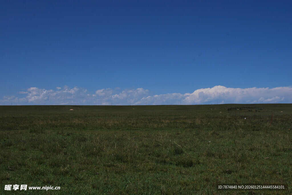 广袤草原与蓝天