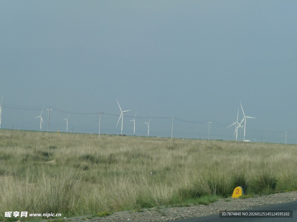 草原上的风力发电机组