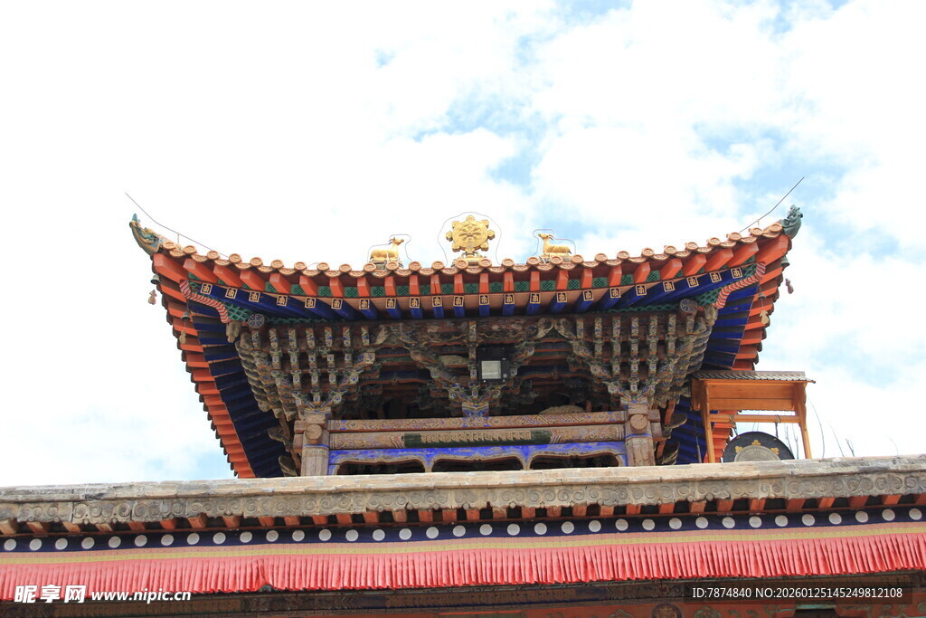 中式古建筑屋顶特写