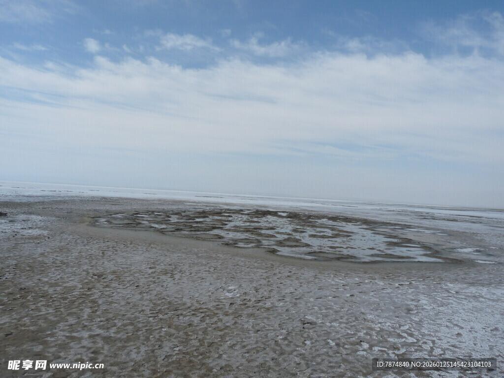 广阔荒凉的盐碱地景观