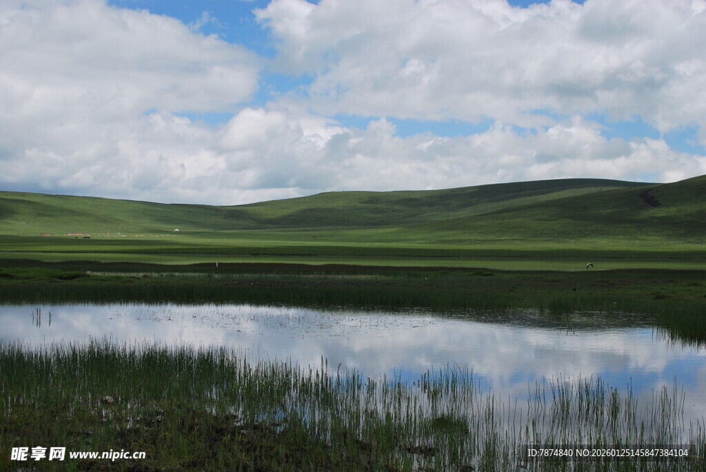 草原湖泊美景