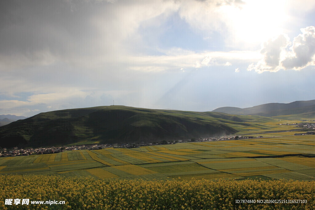 草原田野间的天光美景