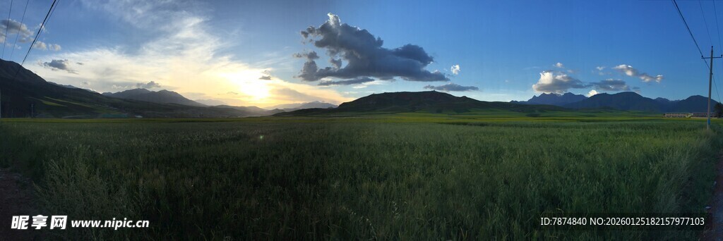 草原日落美景