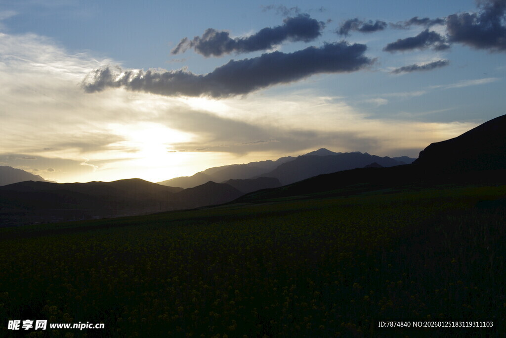夕阳下的山野风光