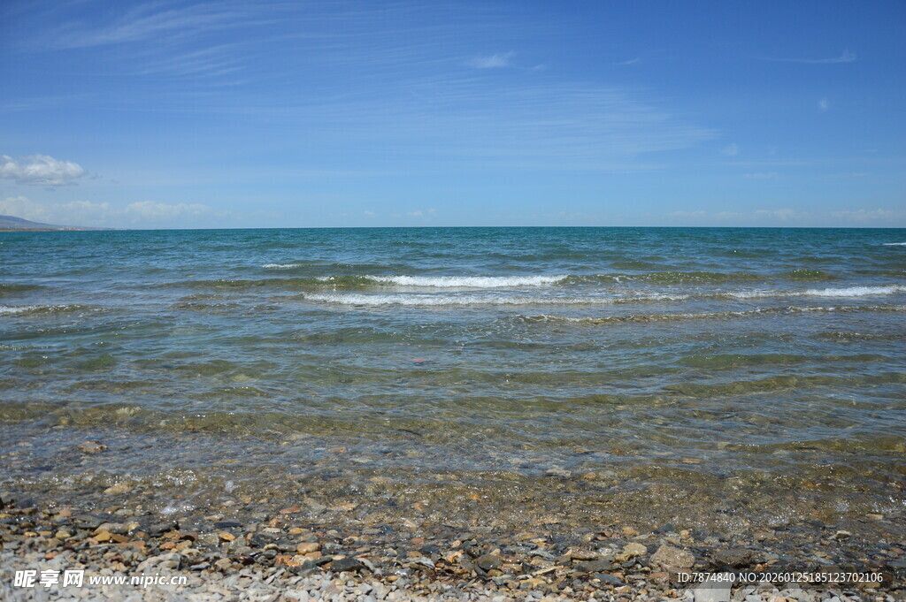 海边清澈水域风景图
