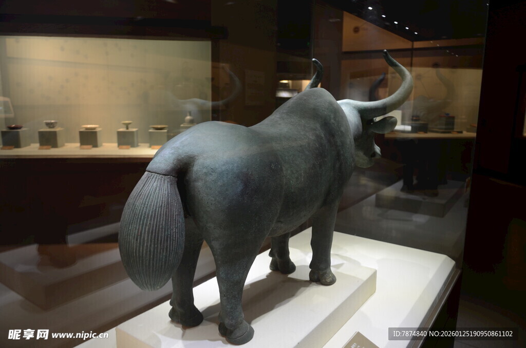 博物馆中的犀牛雕塑展品