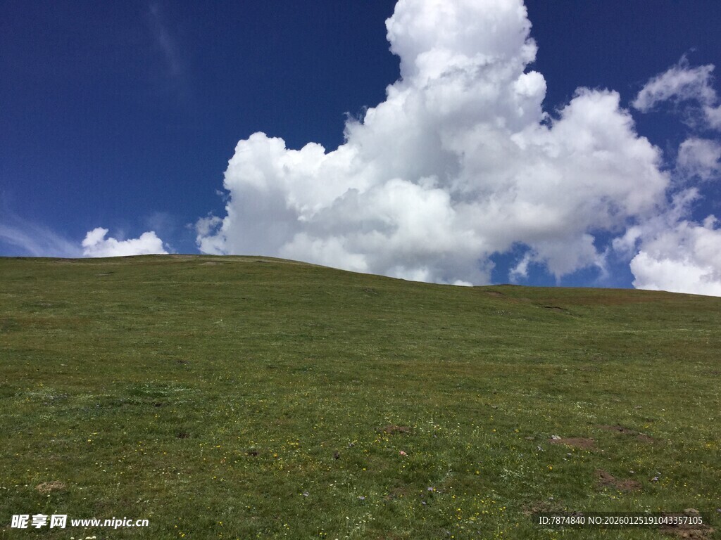 草原蓝天 白云悠悠