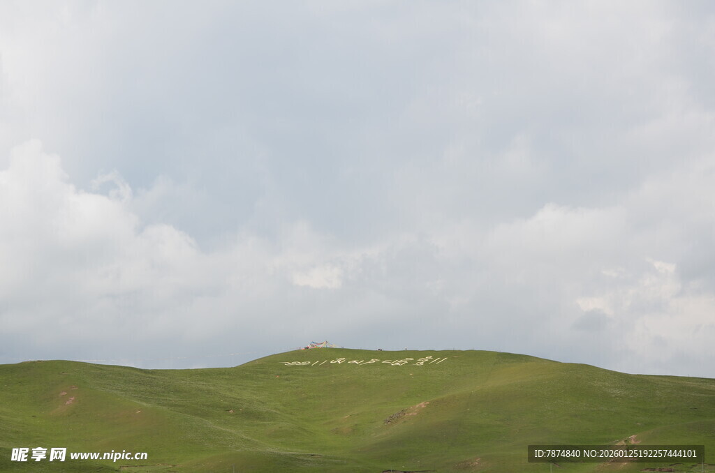 草原风光 绿意盎然的山丘