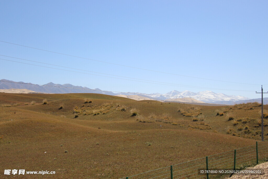 广袤旷野与远方雪山