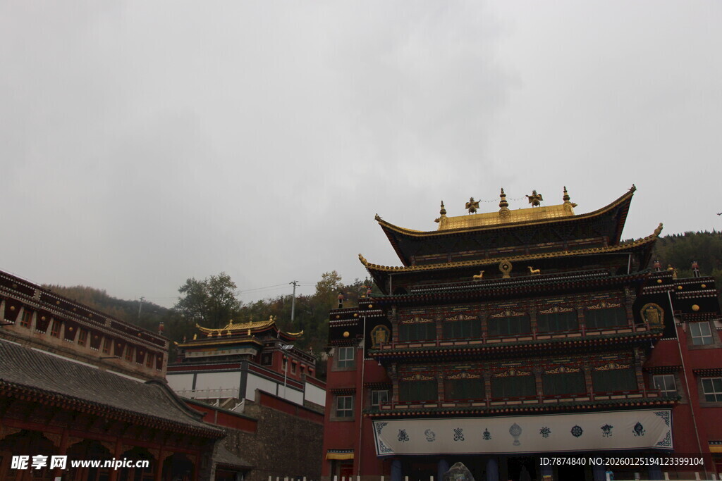 中式古建筑寺庙景观