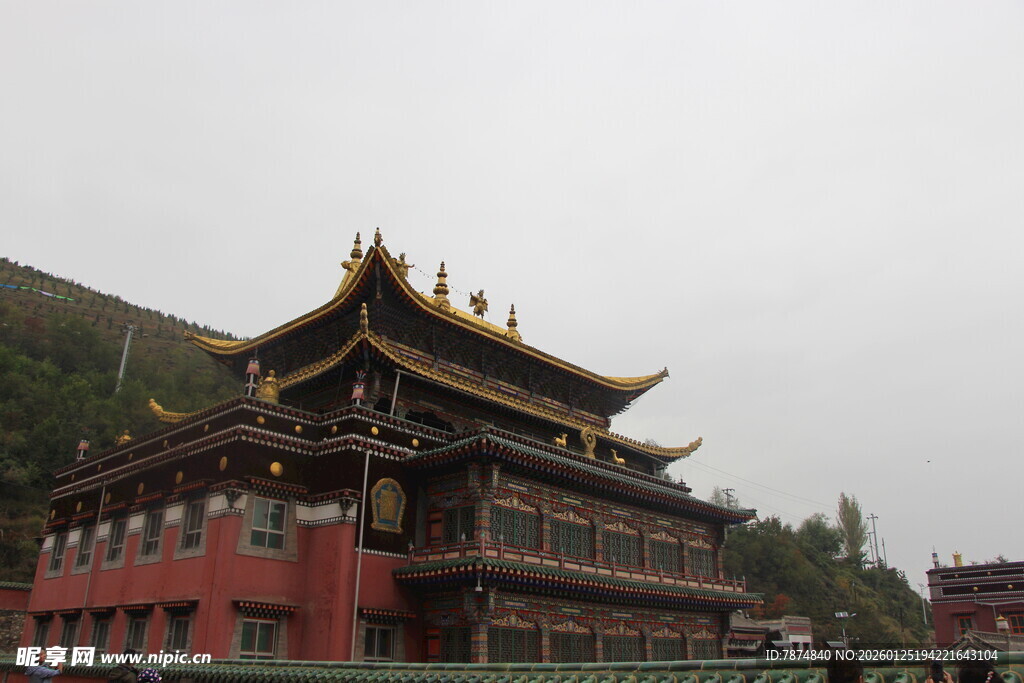 藏式风格古建筑寺庙景观