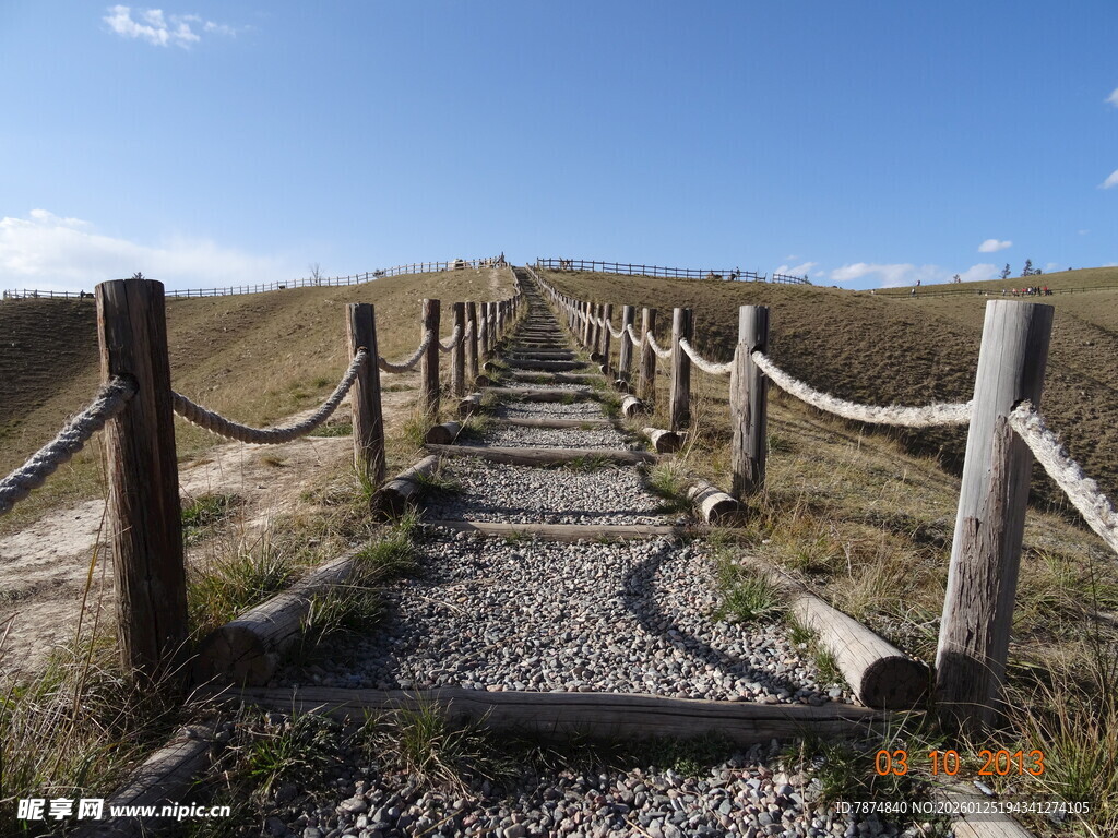 乡间木栏小径 自然景致