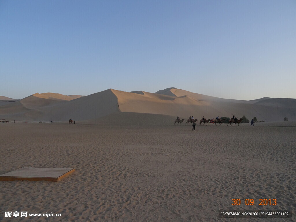 沙漠驼队 广袤沙海风光