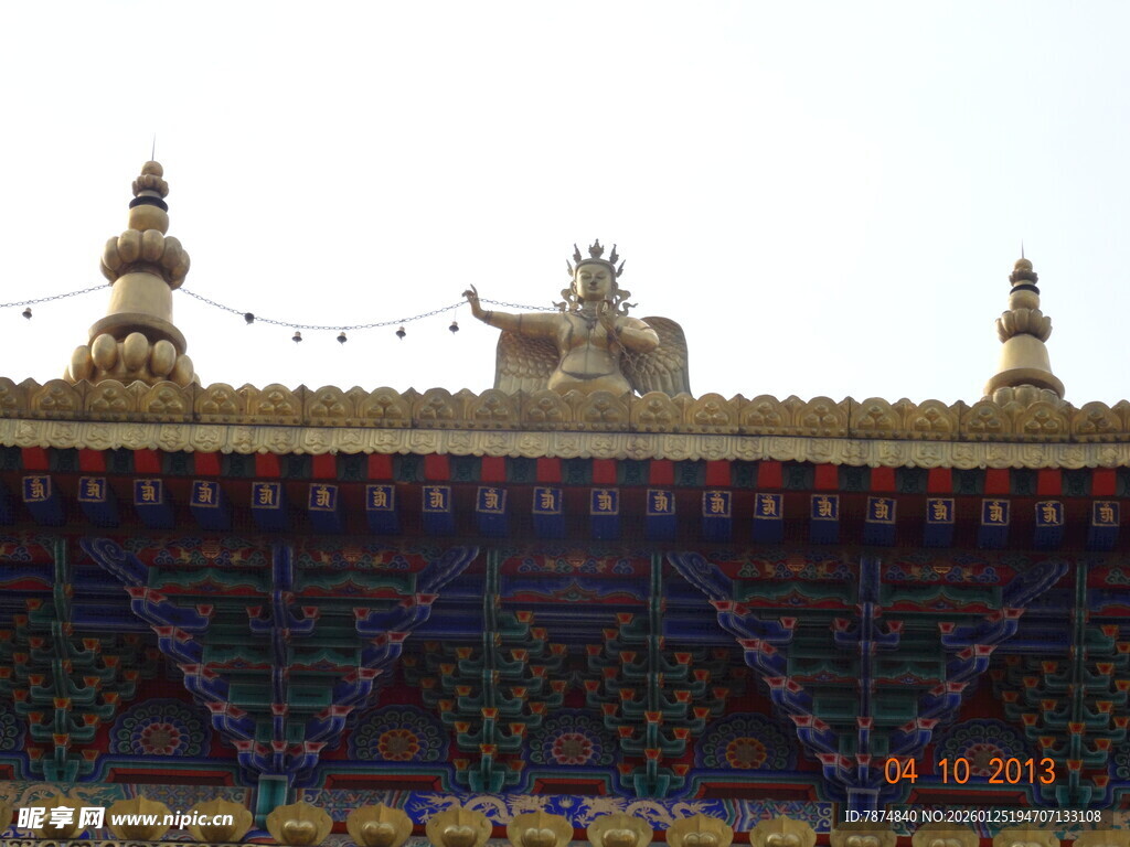 藏式建筑屋顶特写