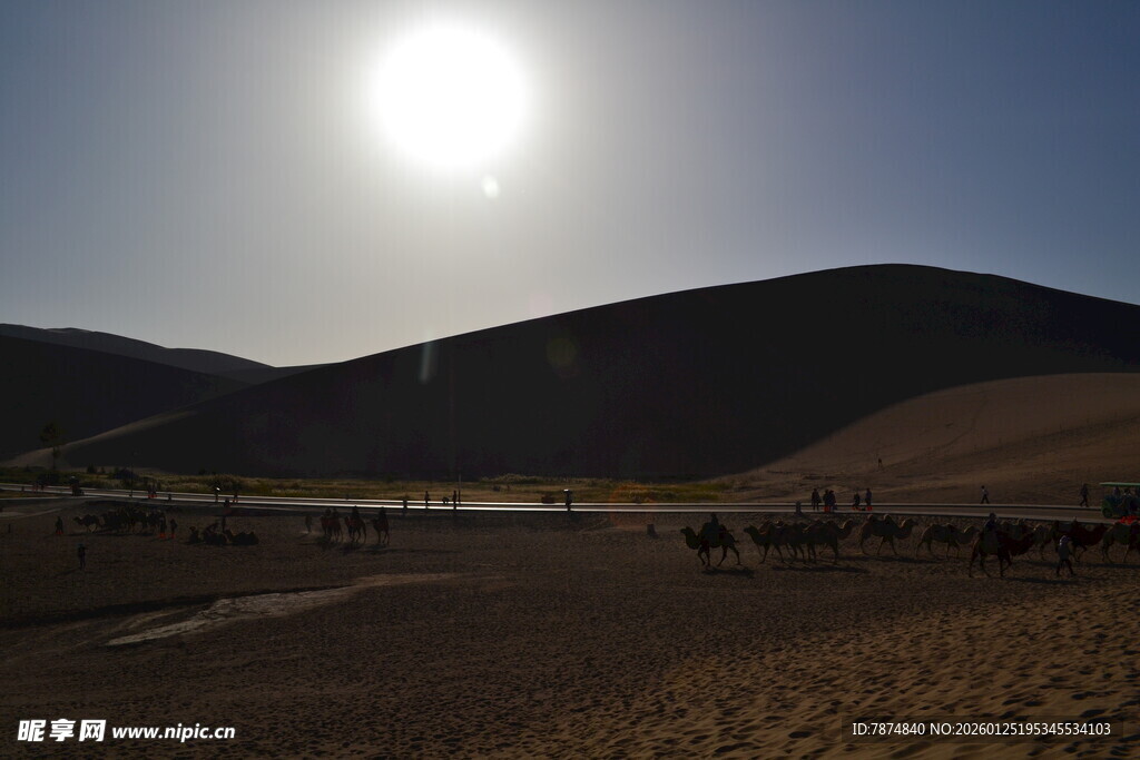 阳光下的开阔山地景观