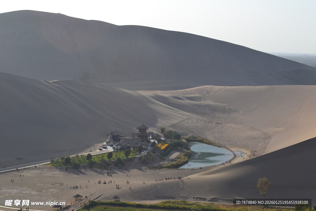 沙漠中的绿洲景观
