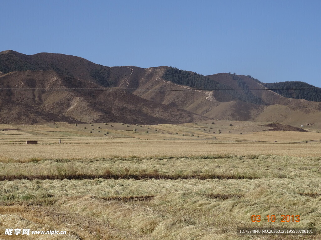 广袤荒原与远山景观