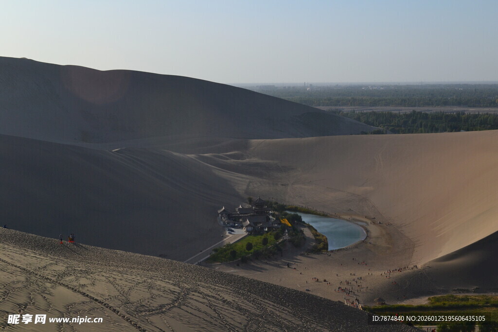 沙漠中的绿洲景观