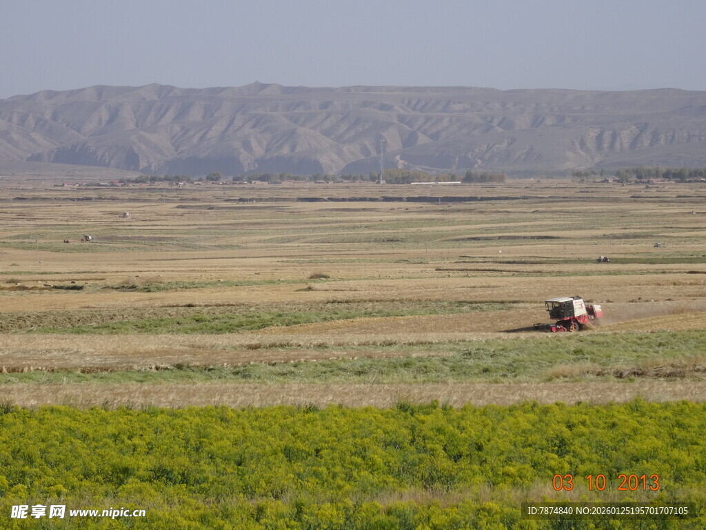 草原上的车辆与广袤绿野