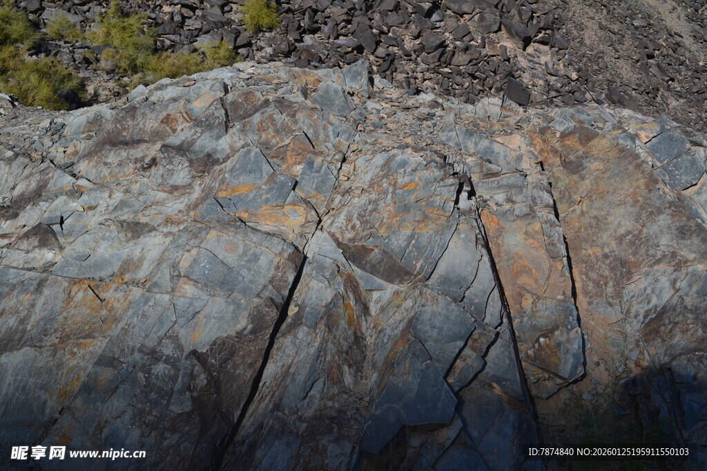 纹理独特的岩石表面