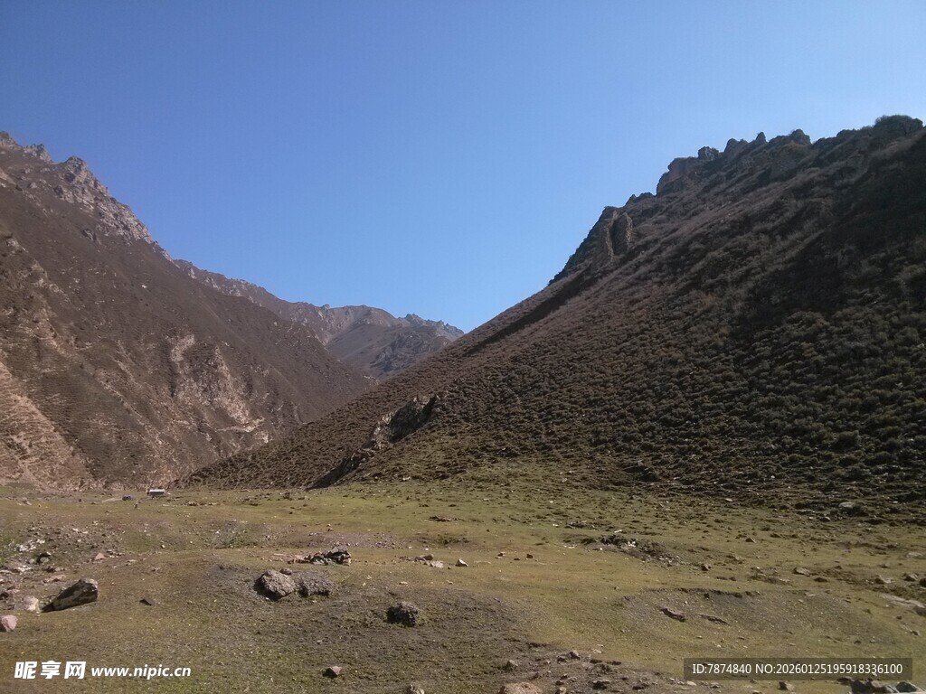 山间开阔草地风景