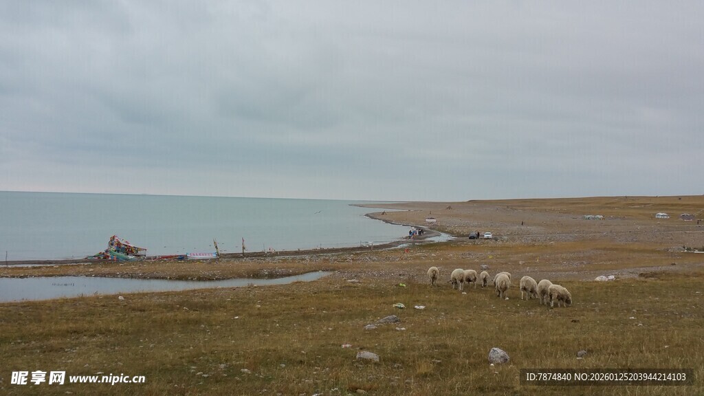 广袤草原边的宁静水域